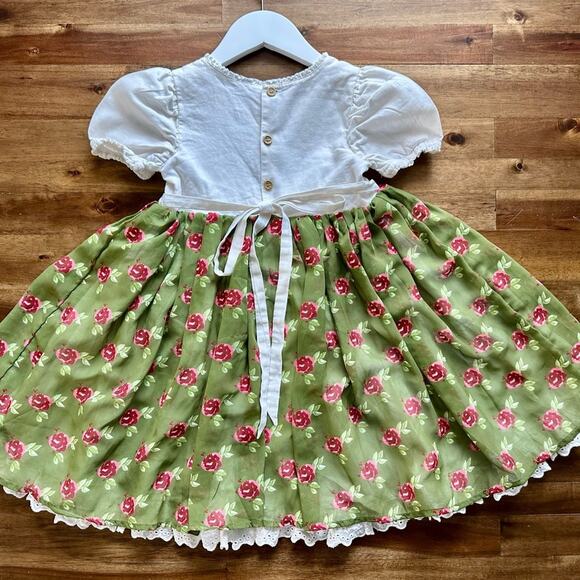 SweetHoney Christmas Tiny Dancer Dress Perfect Posie Floral Linen Chiffon Lace 6 - Picture 5 of 8